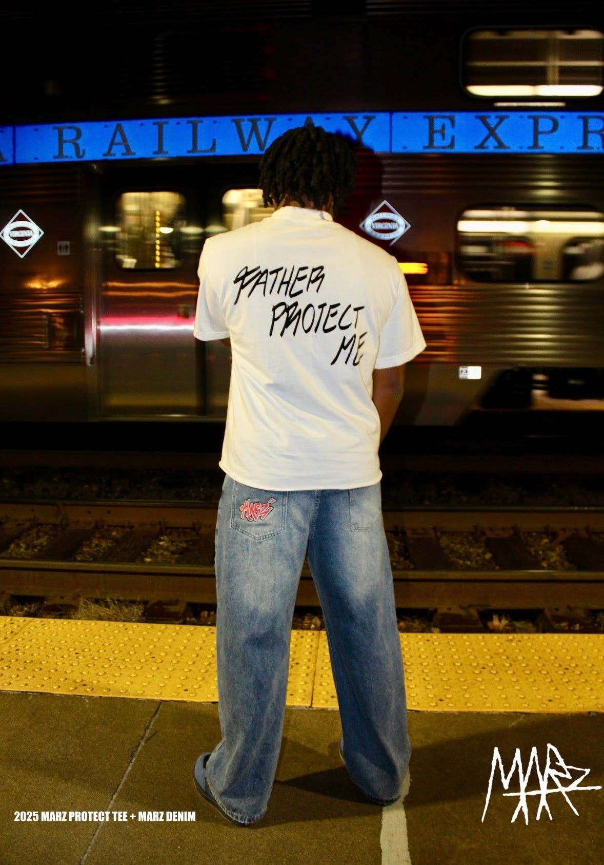 MARZ DENIM + FATHER PROTECT ME TEE